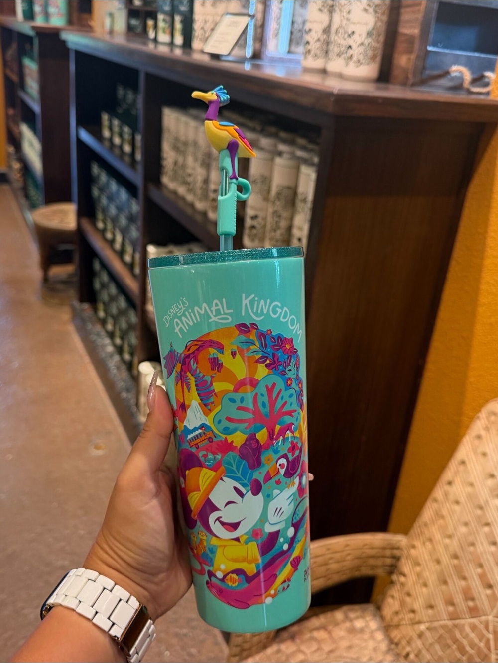 Disney Parks 2026 Animal Kingdom Starbucks Tumbler with Kevin dodo Straw Topper